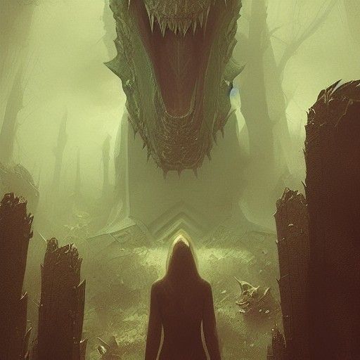 Sinister Reptilian World in Dark Fantasy Style