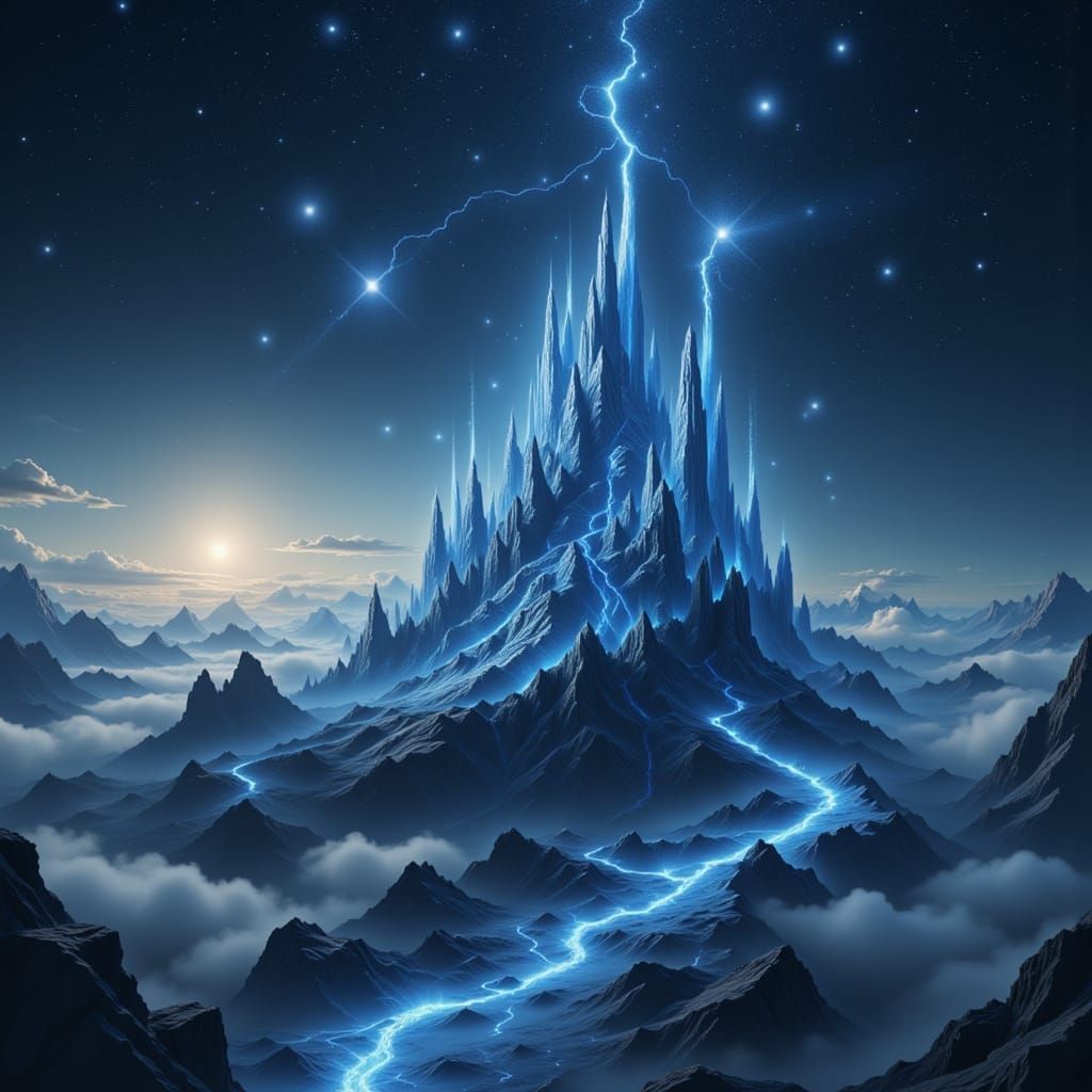 Majestic Stardust City Floating in Space