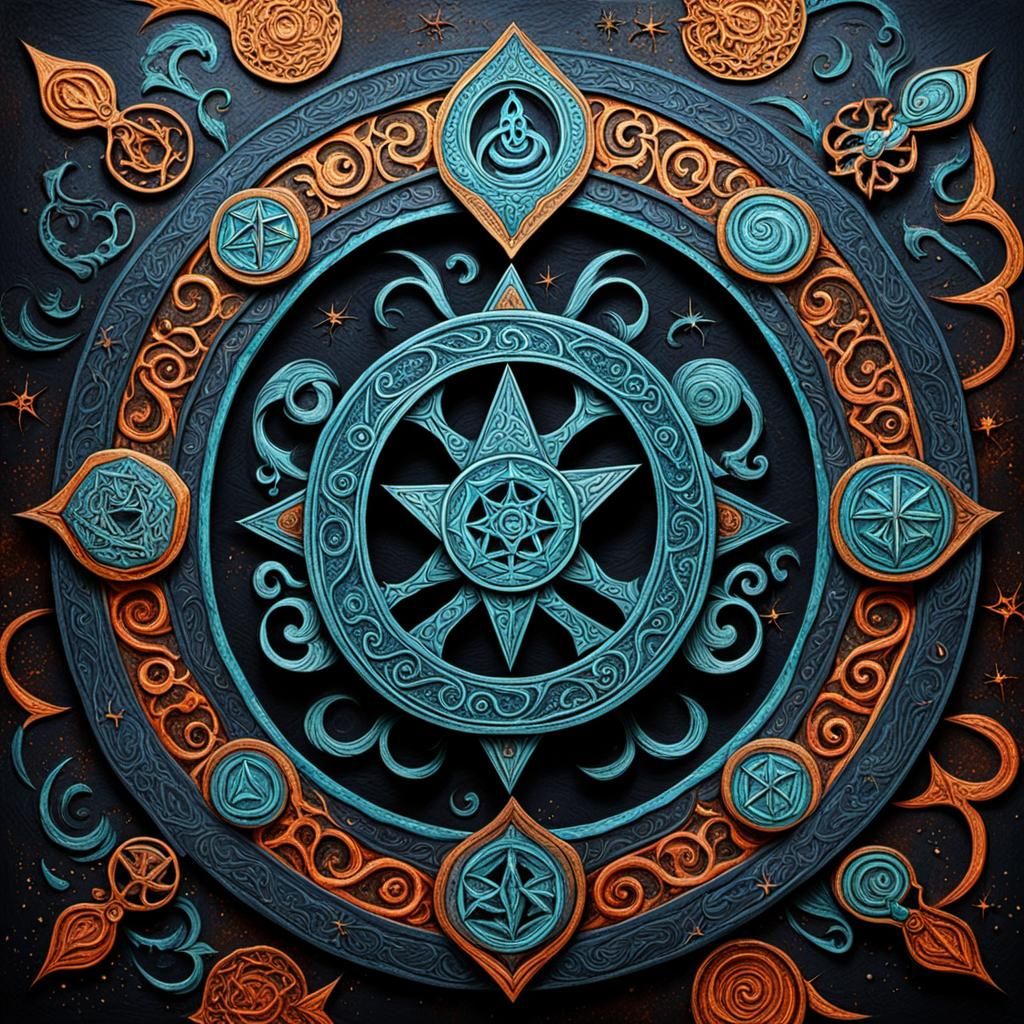 Abstract Sigils and Mystical Symbols in Fine Detail