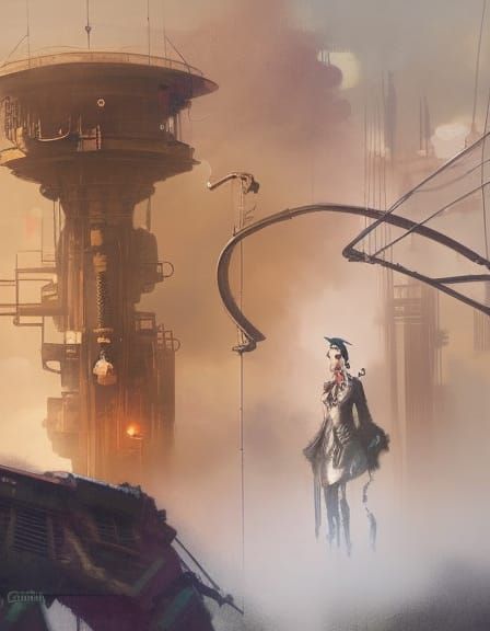 Sinister Steampunk Character in Digital Fantasy Art