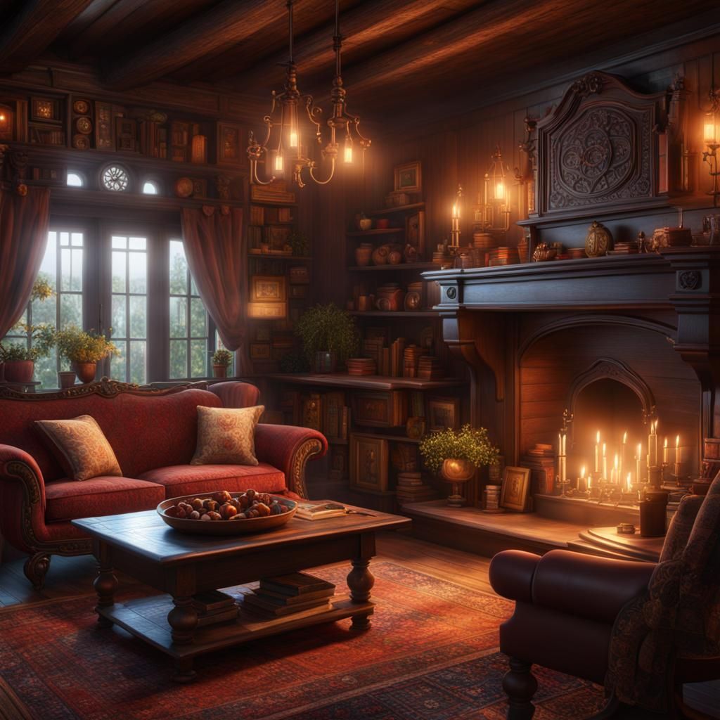 Cozy Farmhouse Interior with Warm Atmosphere
