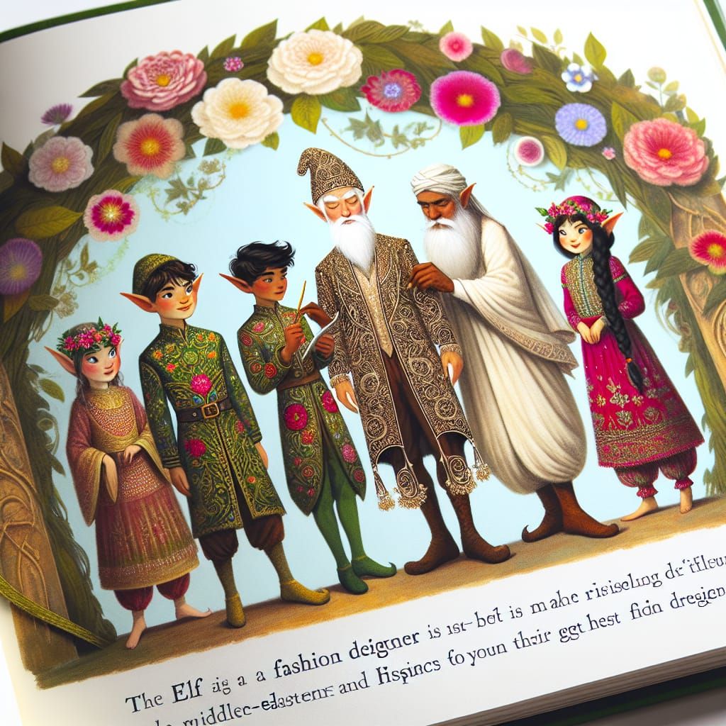 Elf Fashion Designer Dresses Flower Elves: Storybook Illustr...