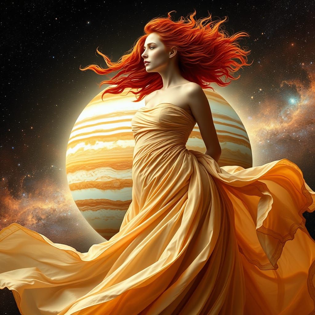 Ethereal Goddess Embodies Jupiter's Majestic Essence