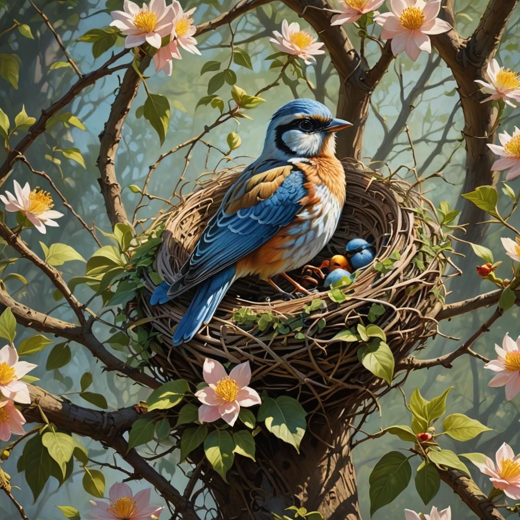 Spring Bird in a Gurney-esque Oil Painting