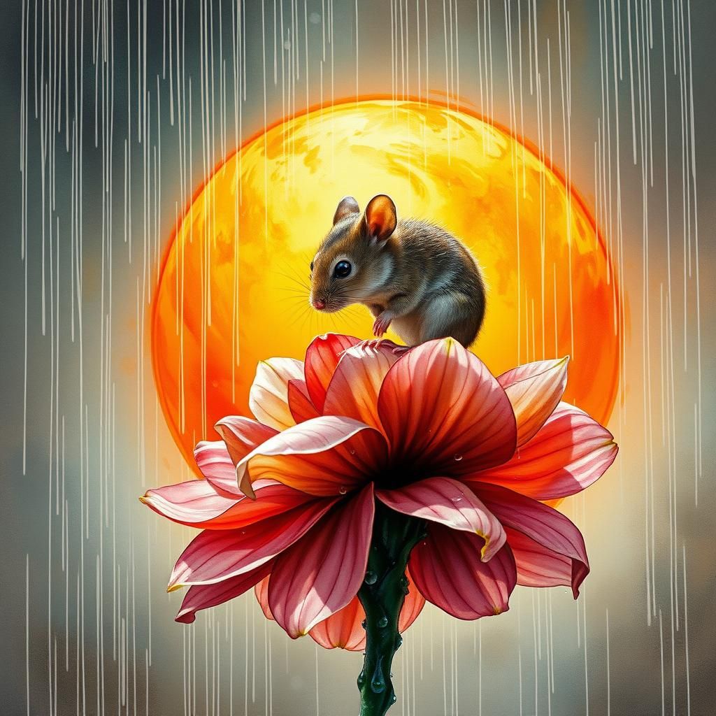 Mouse Seeks Shelter: Hyperrealistic Digital Art