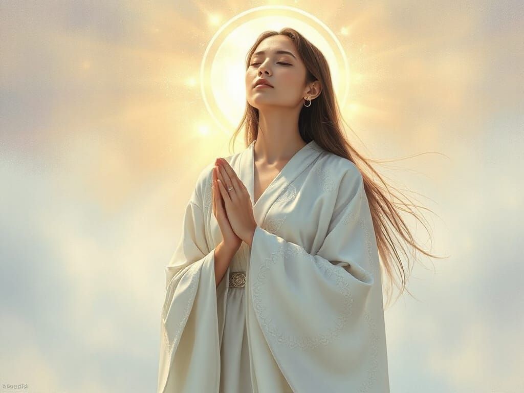 Ethereal Goddess in Golden Light