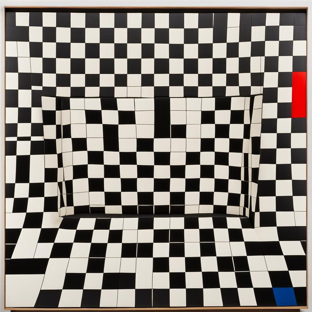 Abstract Chessboard Inspired by Geometric Art