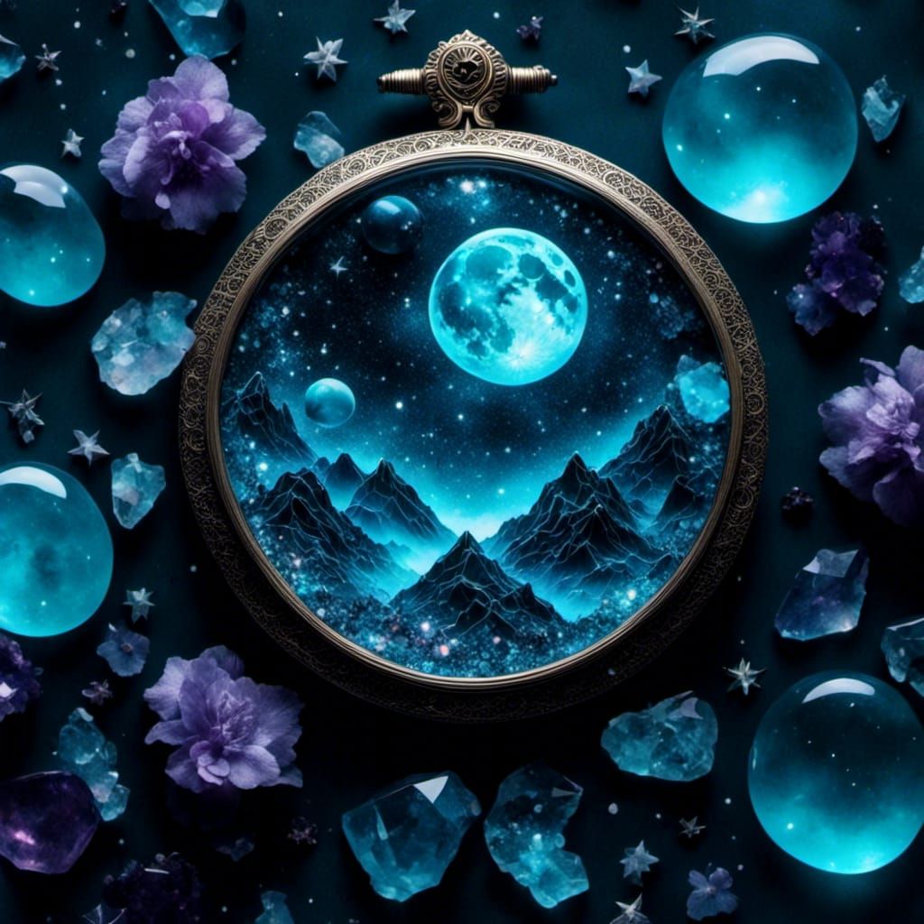 Aquarius Goddess in Cosmic Night Sky