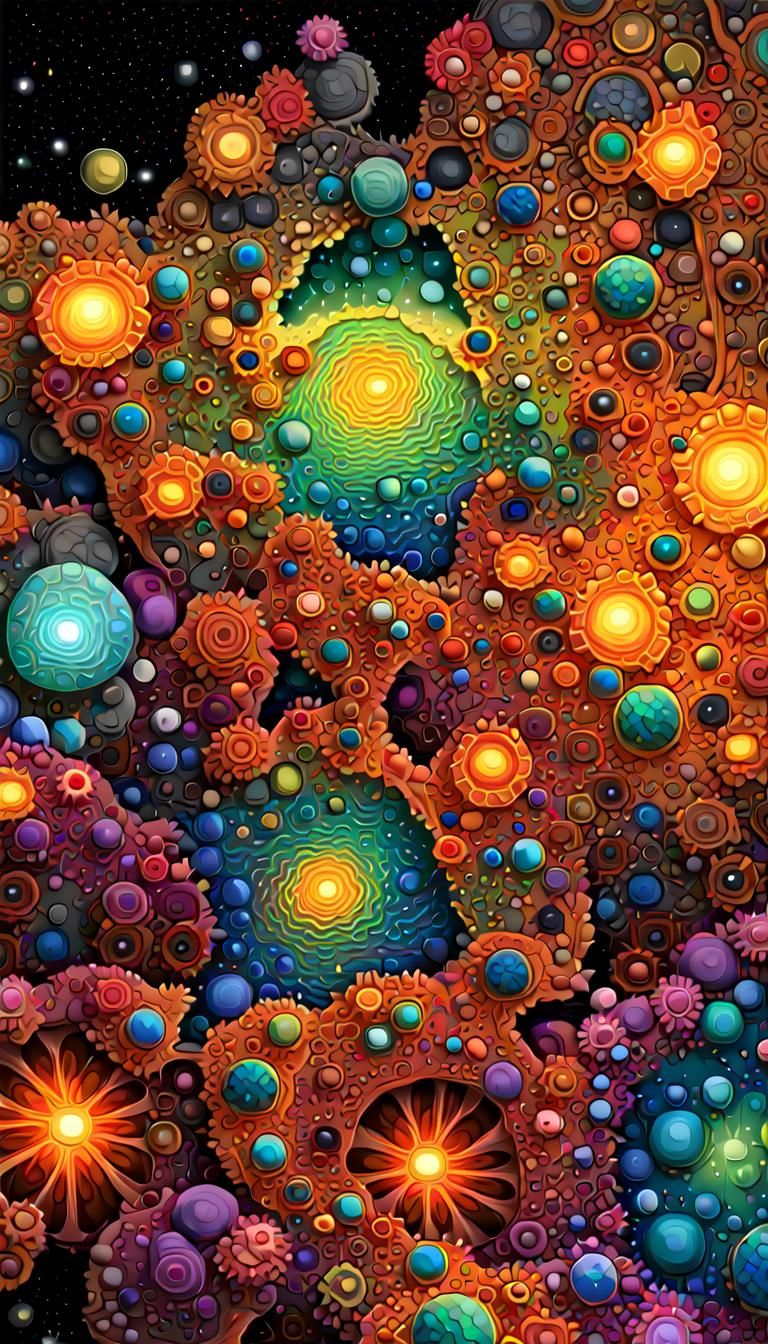 Vibrant Cosmic Entity Unfolds with Fractal Beauty