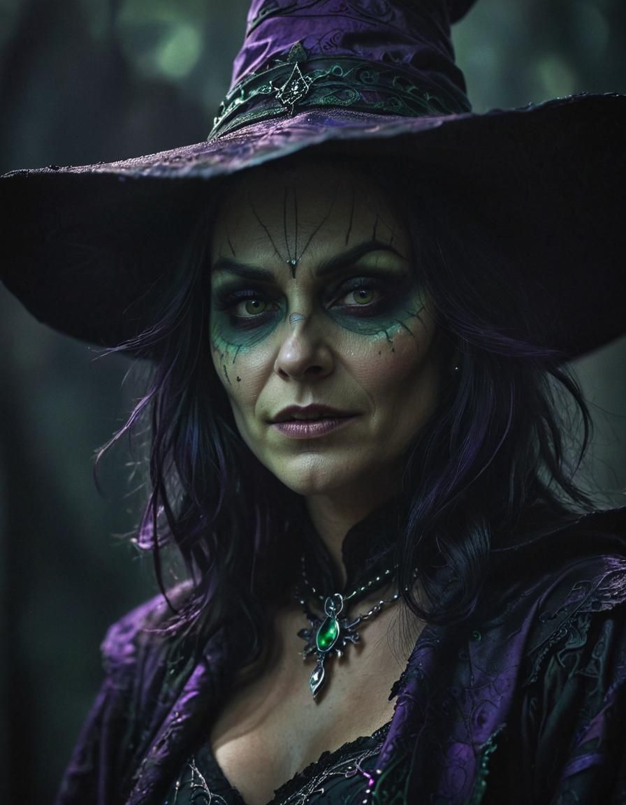 Evil Witch Portrait in Dark Fantasy Style