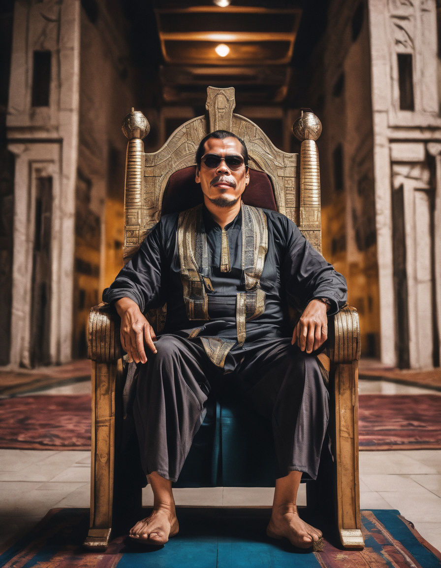 Egyptian Pharaoh in Cinematic Film Still