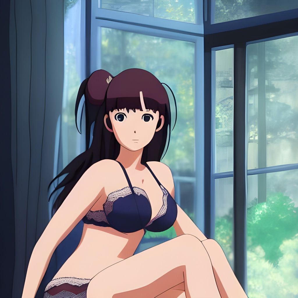 Hinata in Lingerie: Studio Ghibli Anime Key Visual