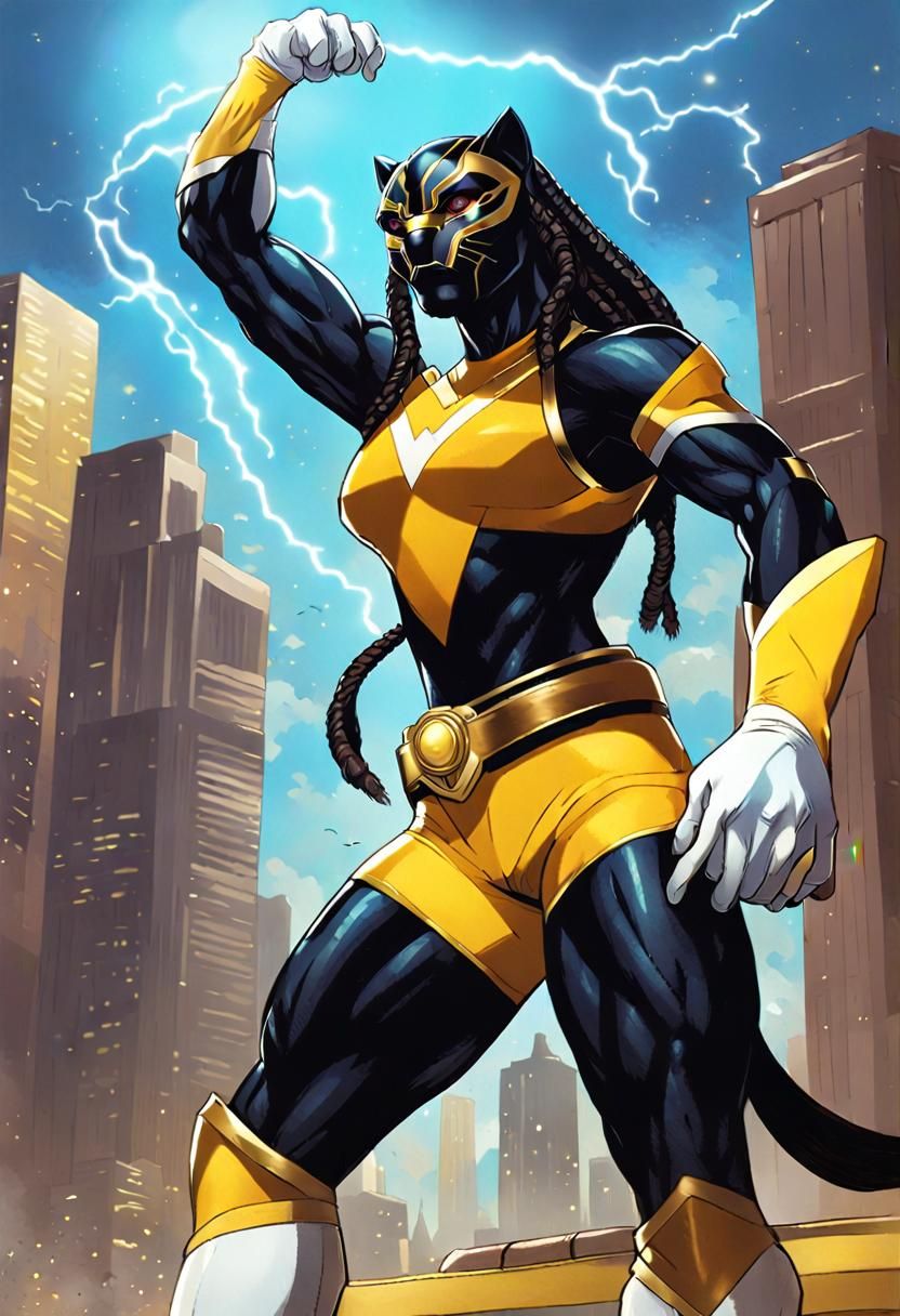 Kaiju Black Panther Anthro in Comic Book Art
