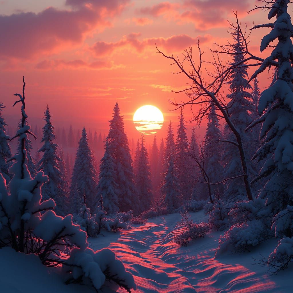 Fantastical Winter Sunset on the Shortest Day
