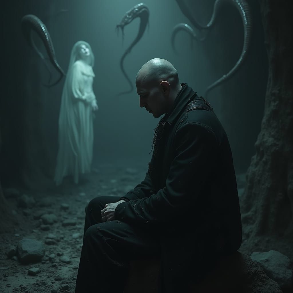 Gothic Sorrow: A Haunting Vision of Loss