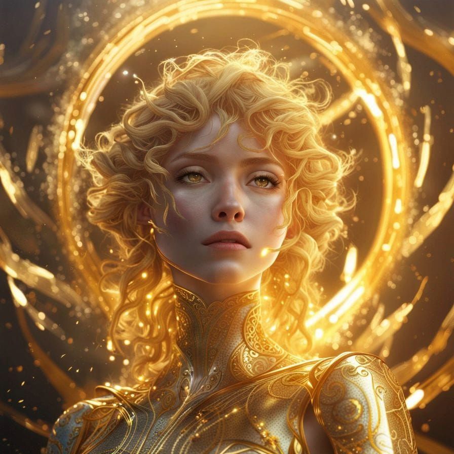 Ethereal Gold Dust Woman Portrait