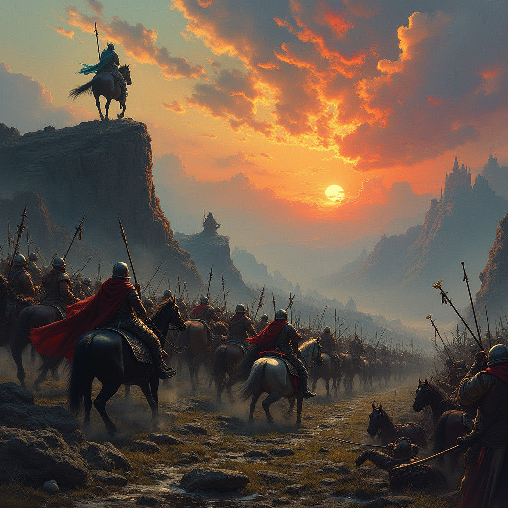 Epic Fantasy Battle Book Cover Art