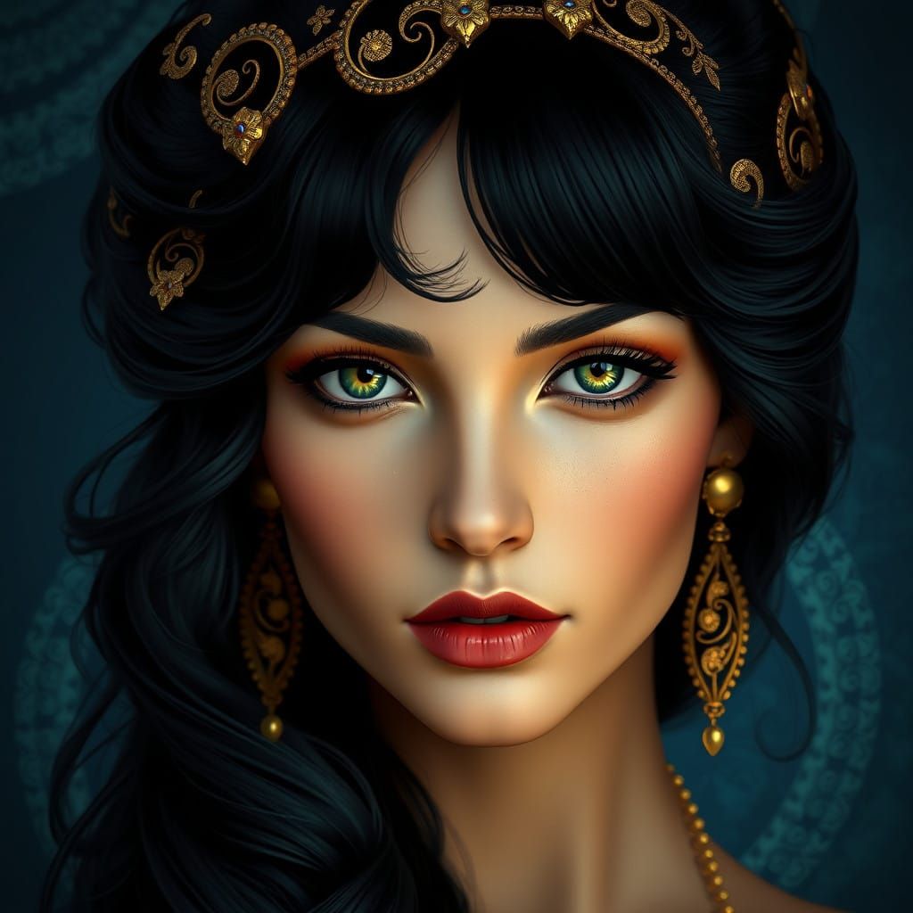 Regal Woman in Art Nouveau Style