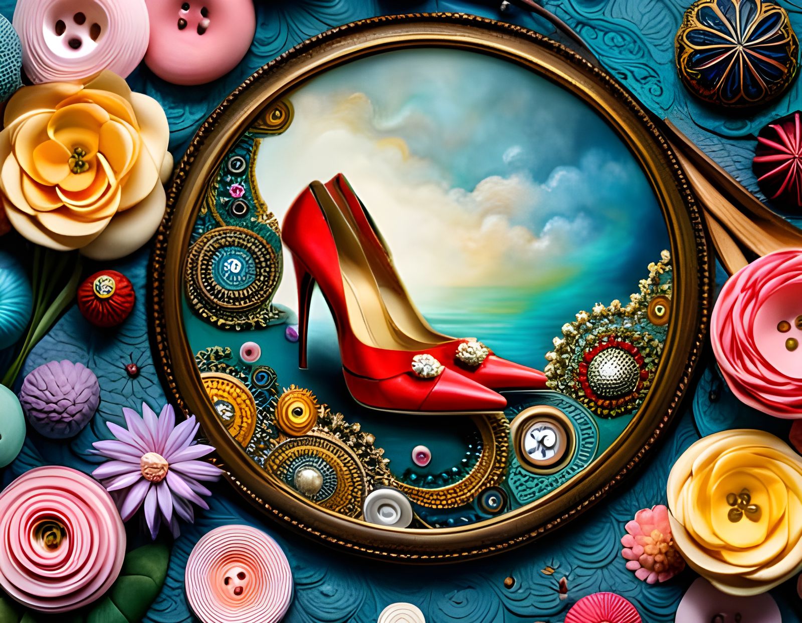 Girly Girl Collage Assemblage