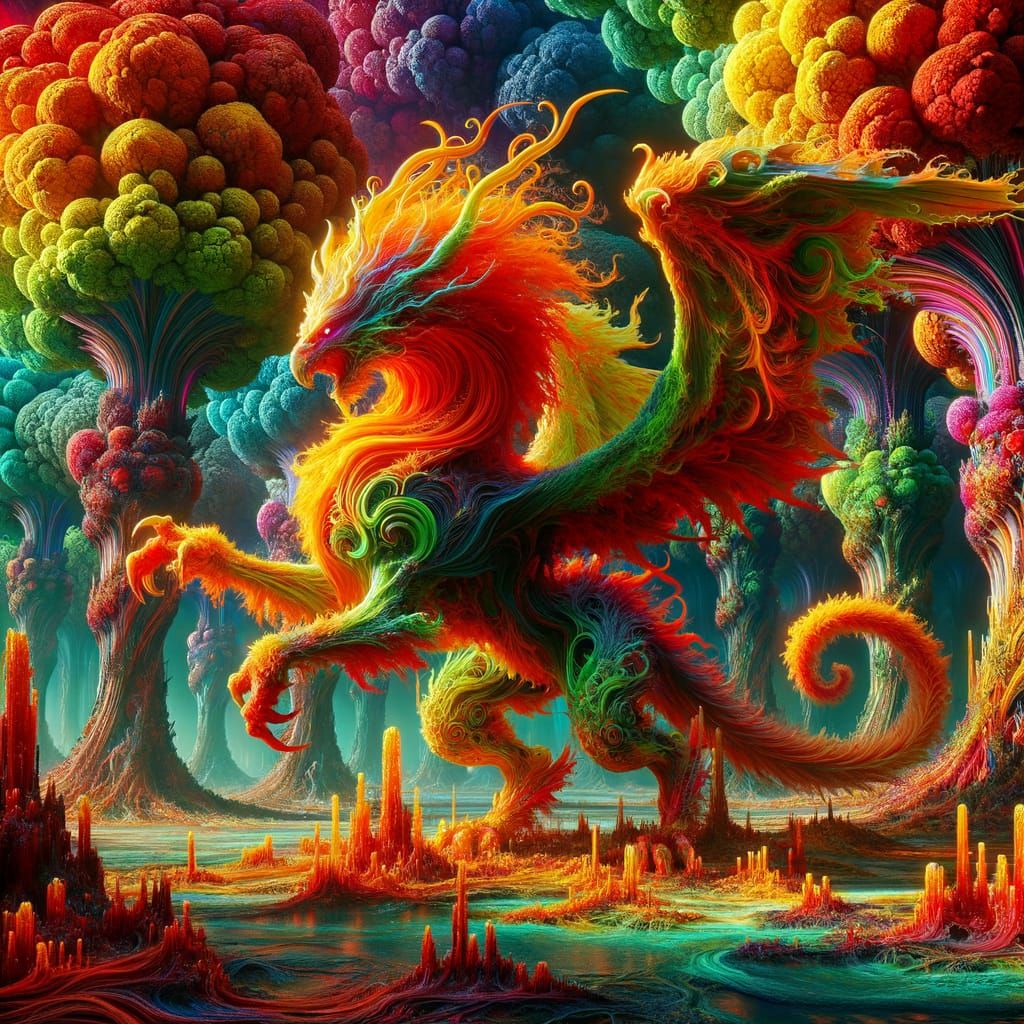 Alien Forest Menagerie with Hybrid Creatures