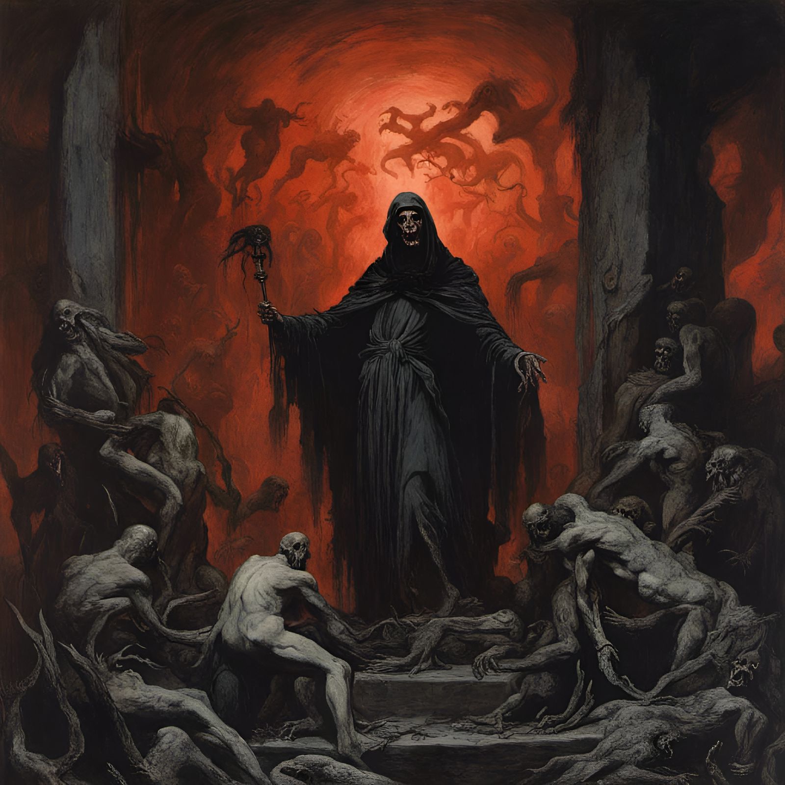 Horrific Scene of Hell in a Dramatic Style