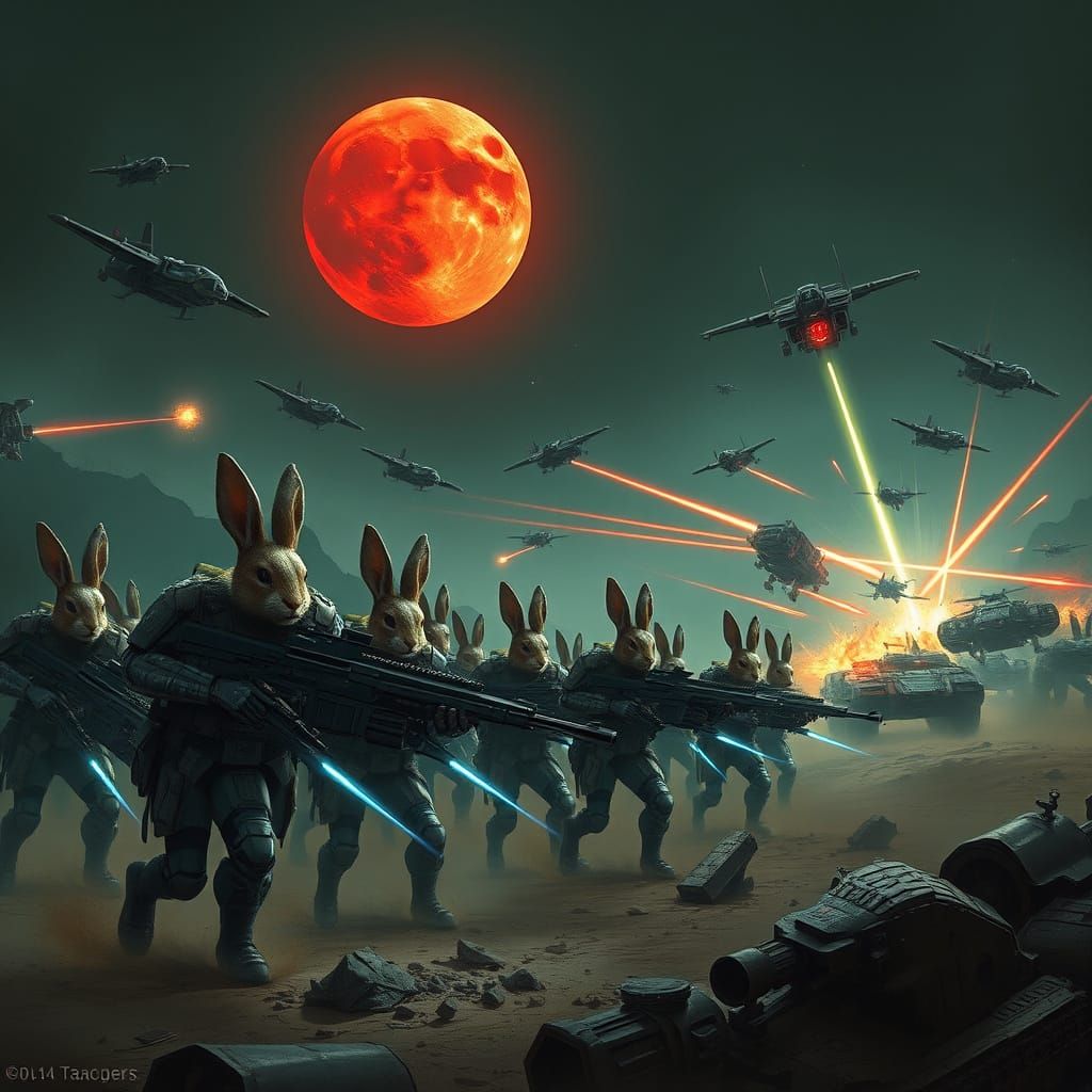 Rabbit Soldiers Stand Firm Against Feline-Wolf Alliance in F...