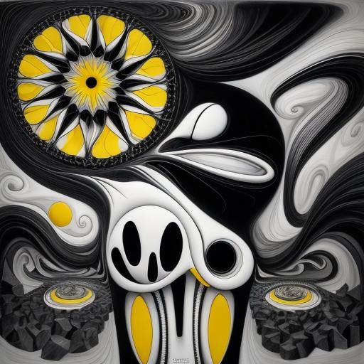 Abstract Black and White Surreal World