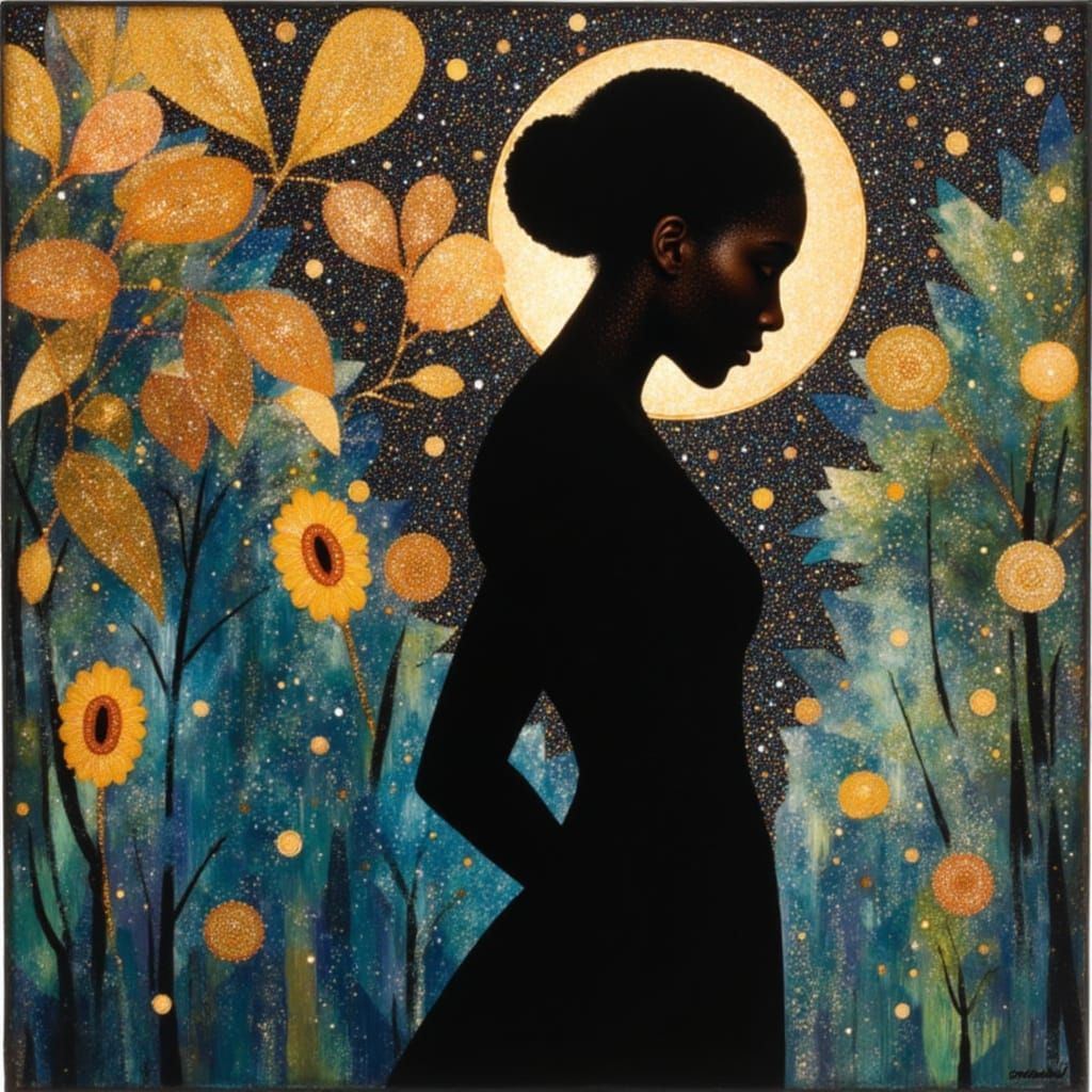 Whimsical Silhouette in Earthy, Mystic Style