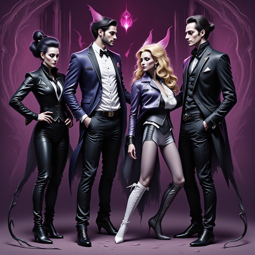 Gem-Toned Demons in a Smoky, Surreal Style