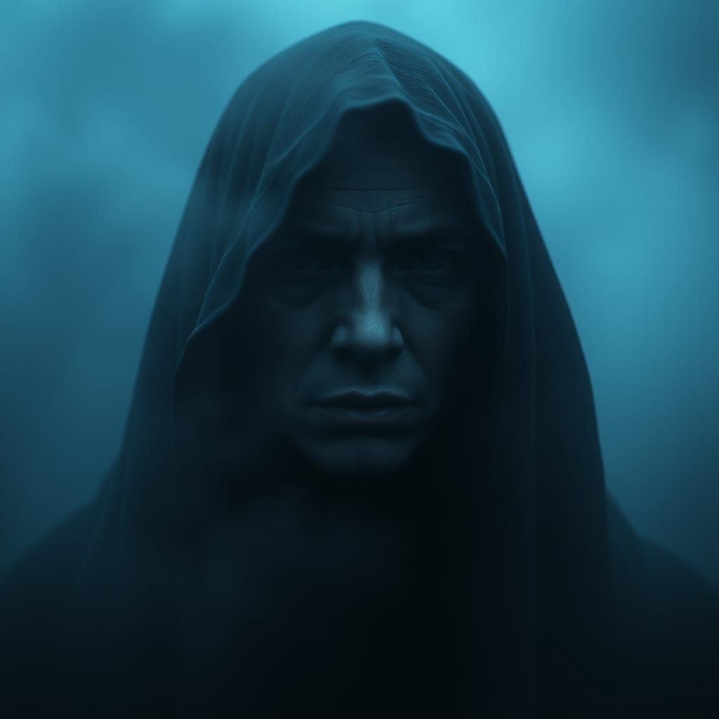 Melancholic Figure in Dark Surrealist Style