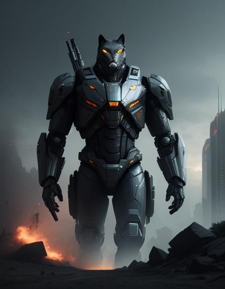 Cinematic Chartreux Cat in Sci-Fi Setting