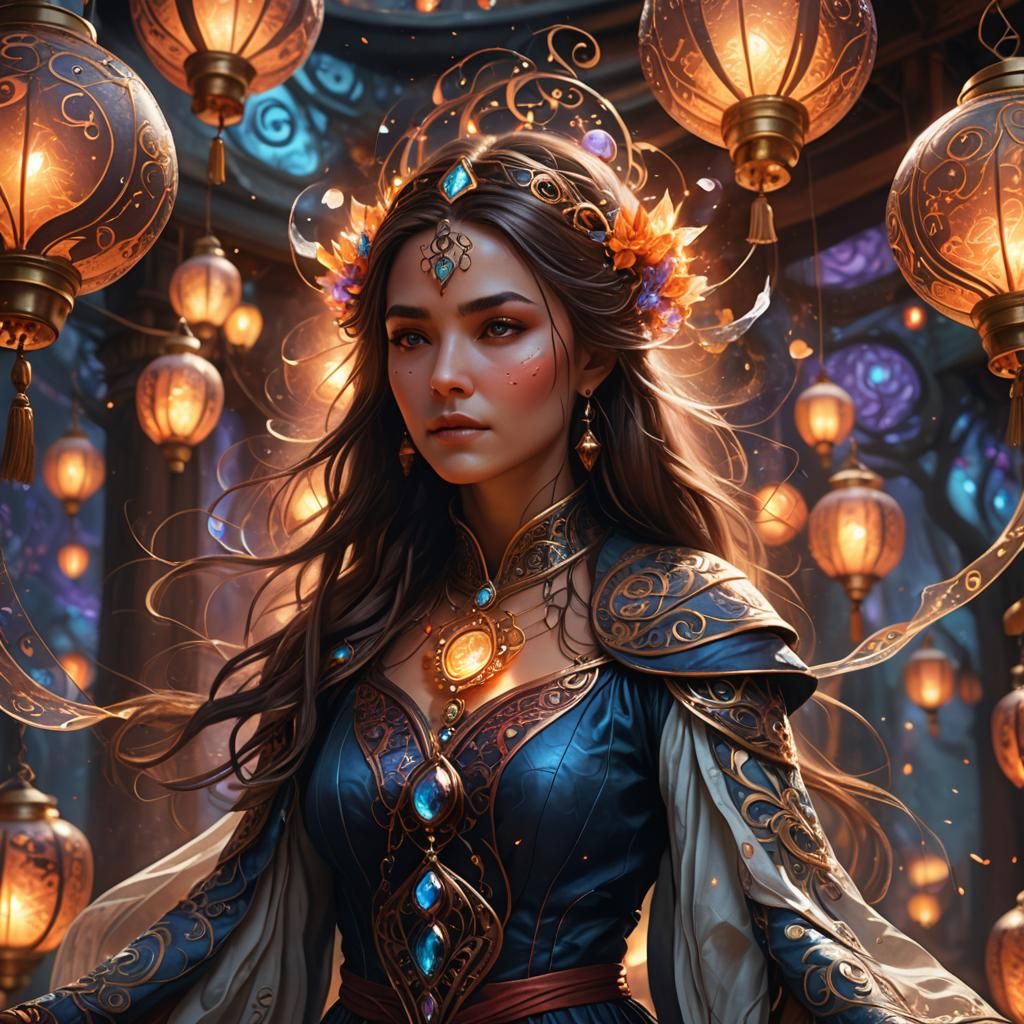 Mystical Sorceress Portrait in Fantasy Art Style