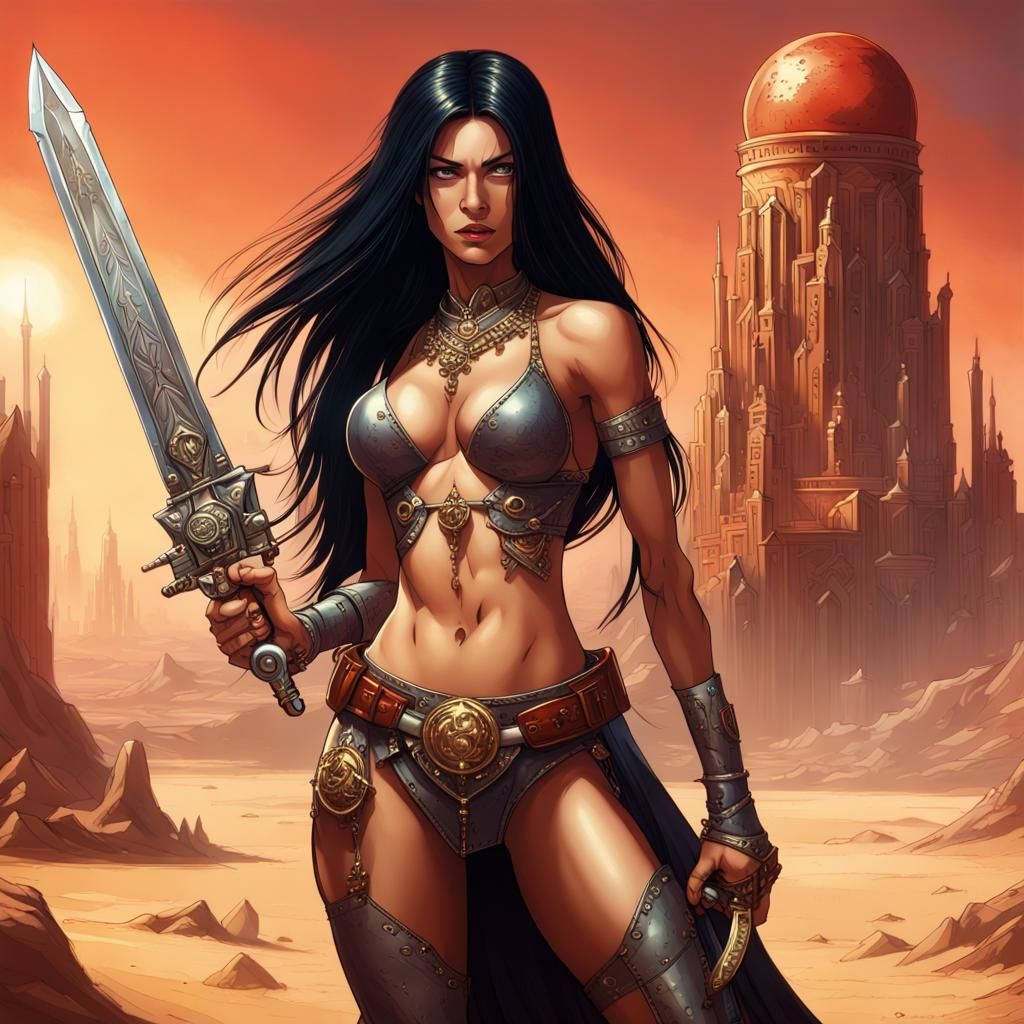 Martian Princess with Sword and Pistol