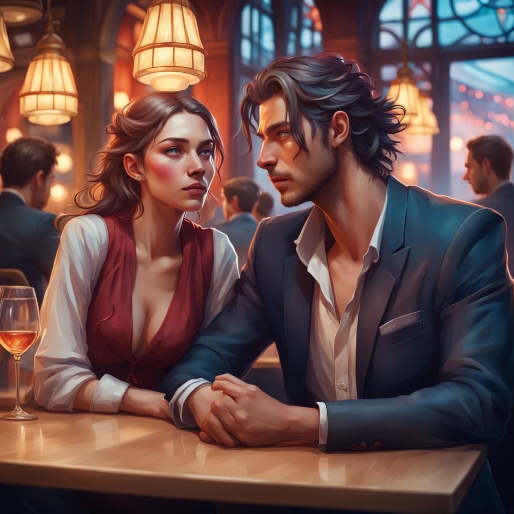 Romantic Double Date Portrait in Art Nouveau Style