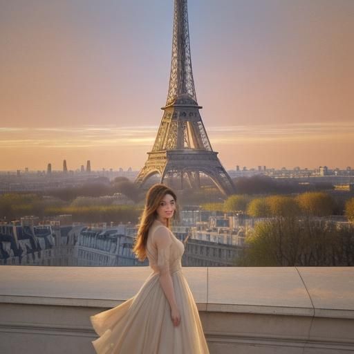 Parisian Woman at Sunset: An Impressionist Painting