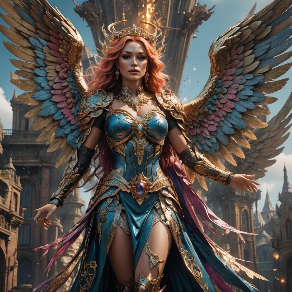 Detailed Matte Painting of a Transsexual Angel