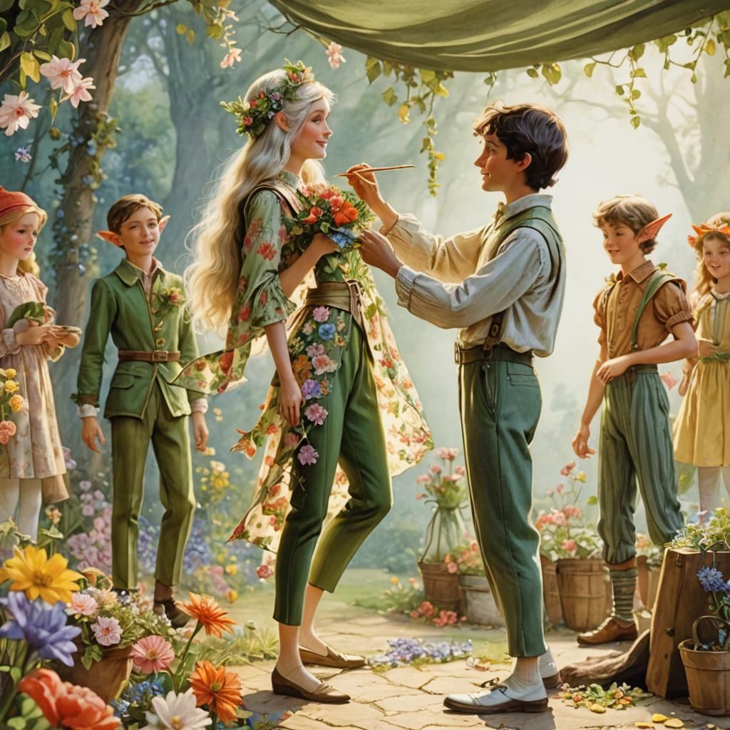 Whimsical Flower Elf Fashion Designer Creates Enchanting War...