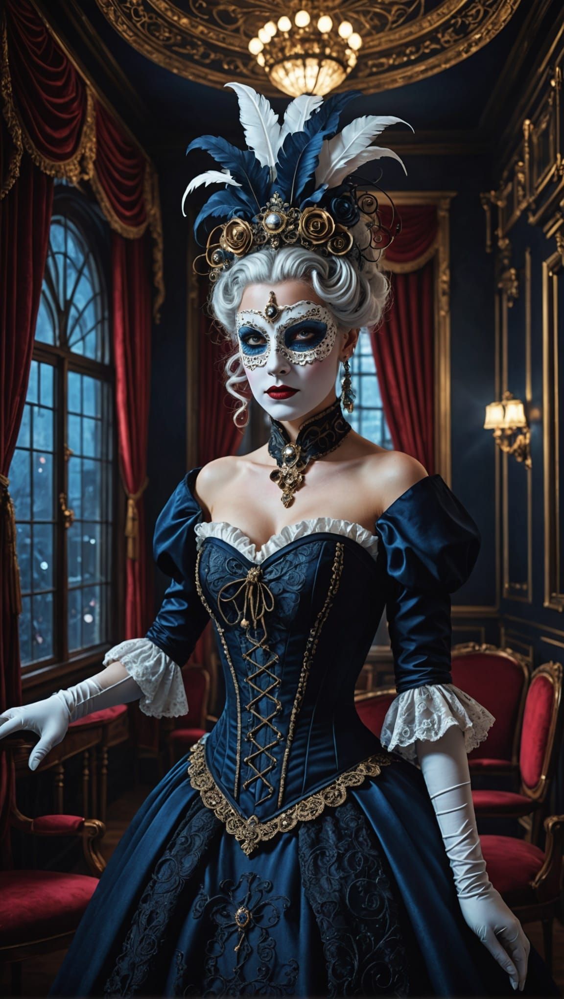 Steampunk Masquerade Ball with Columbine Mask