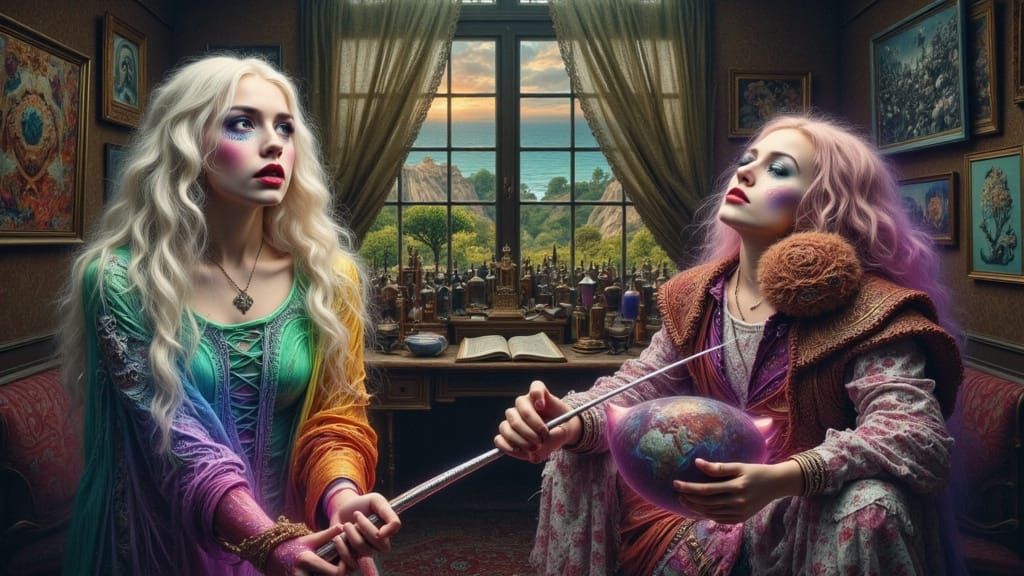 Abstract Mixed Media Blending with Intricate Design