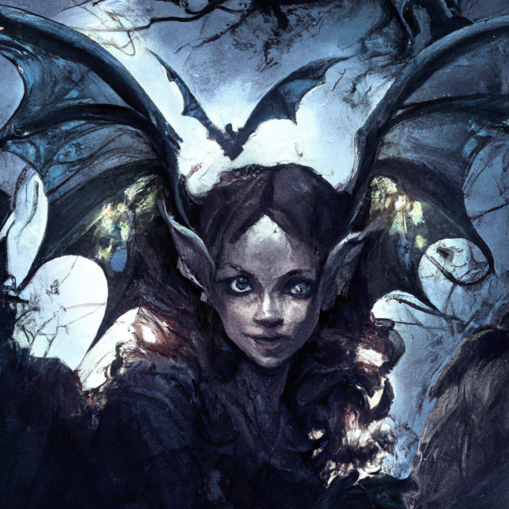 Gothic Fairy Princess Portrait in Burtonesque Style