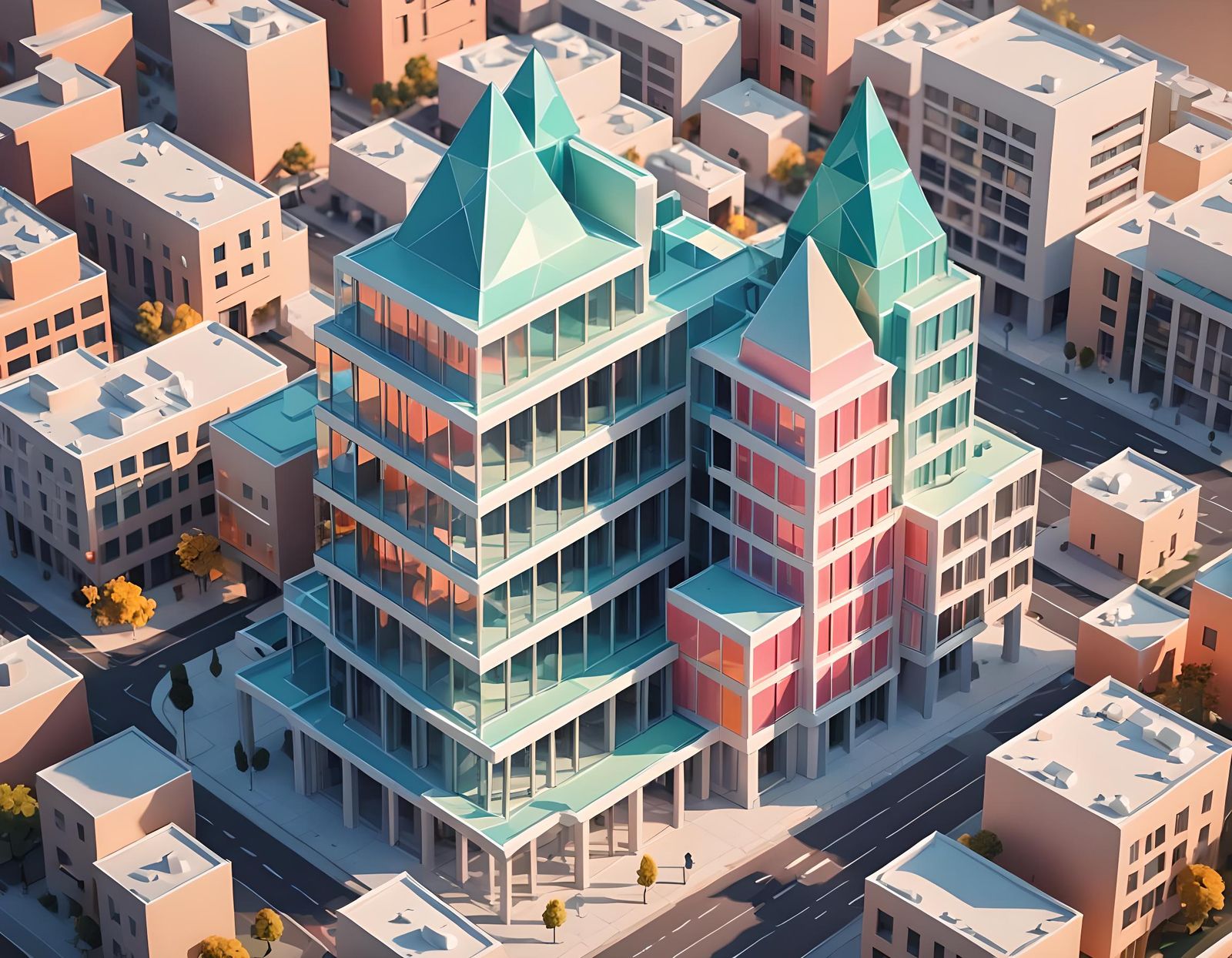 Business Building Icon: Modern Style