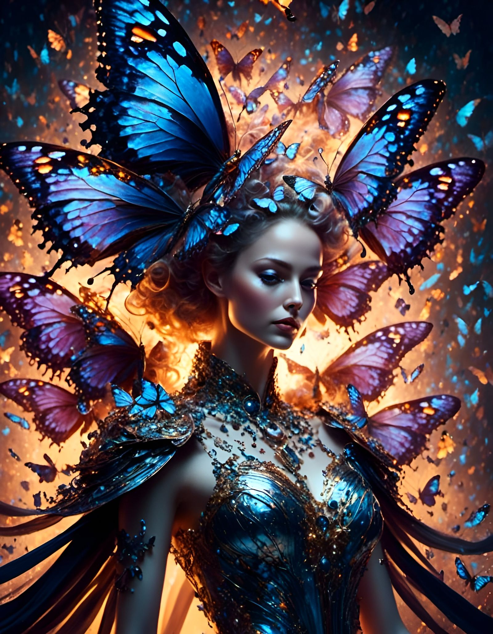 Butterfly Explosion in a Fantasy Style