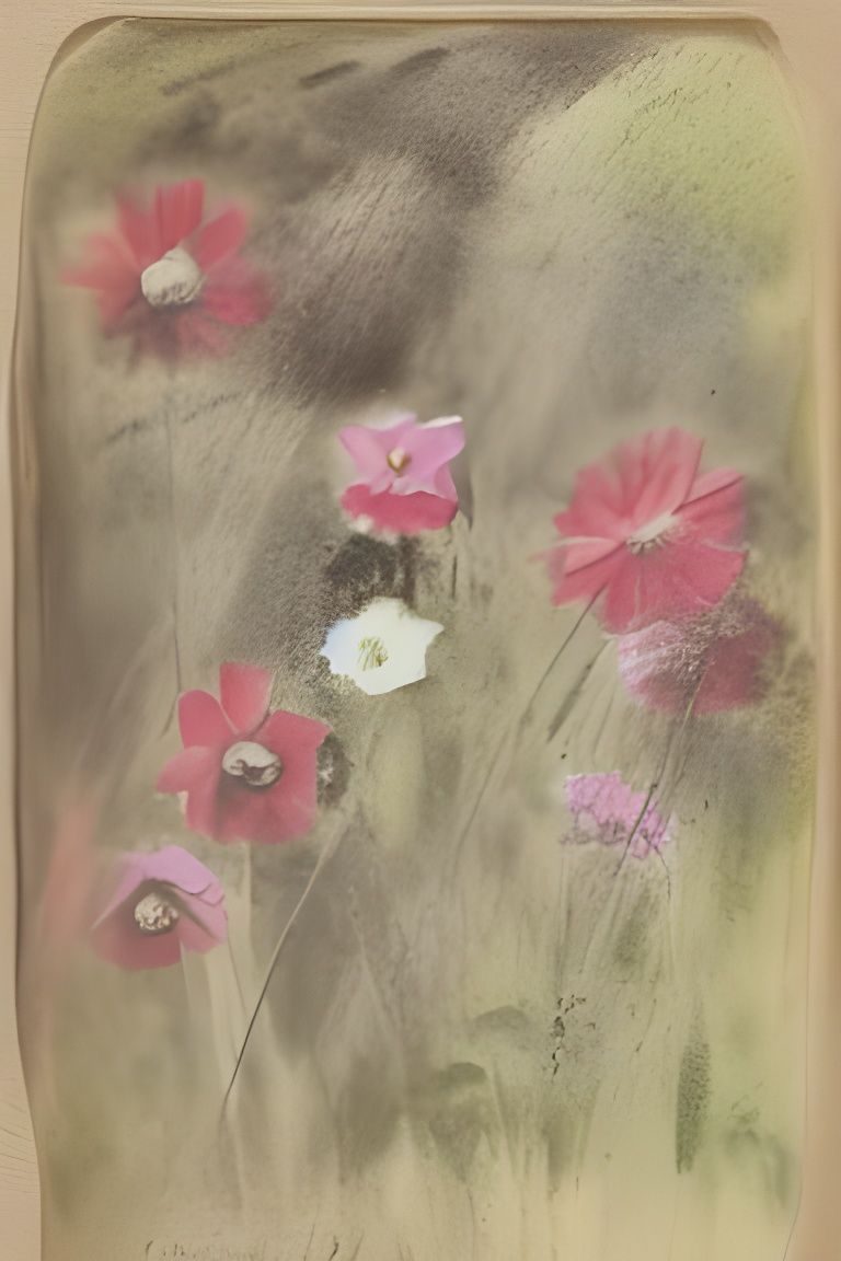 Secret Flower Garden in Vintage Watercolor Style