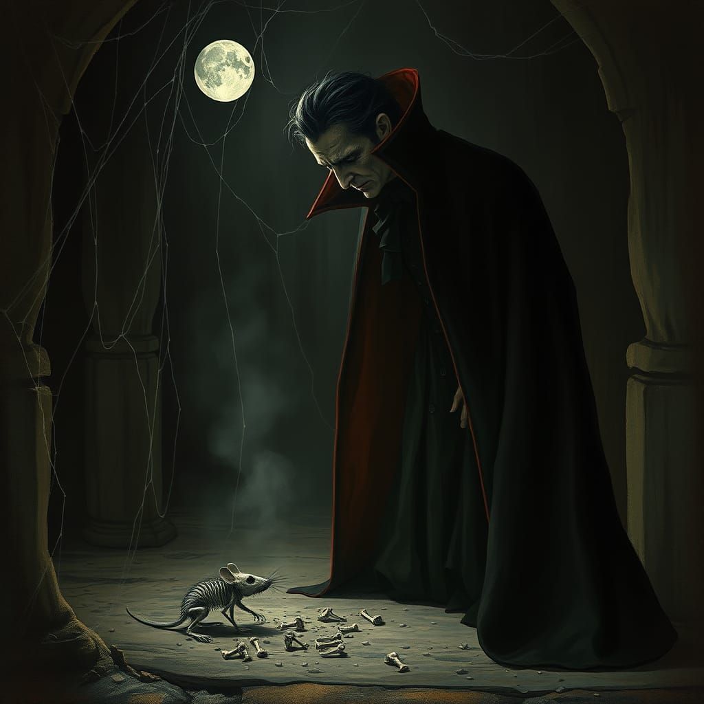 Vampire's Discovery: Eerie Chamber in Baroque Style