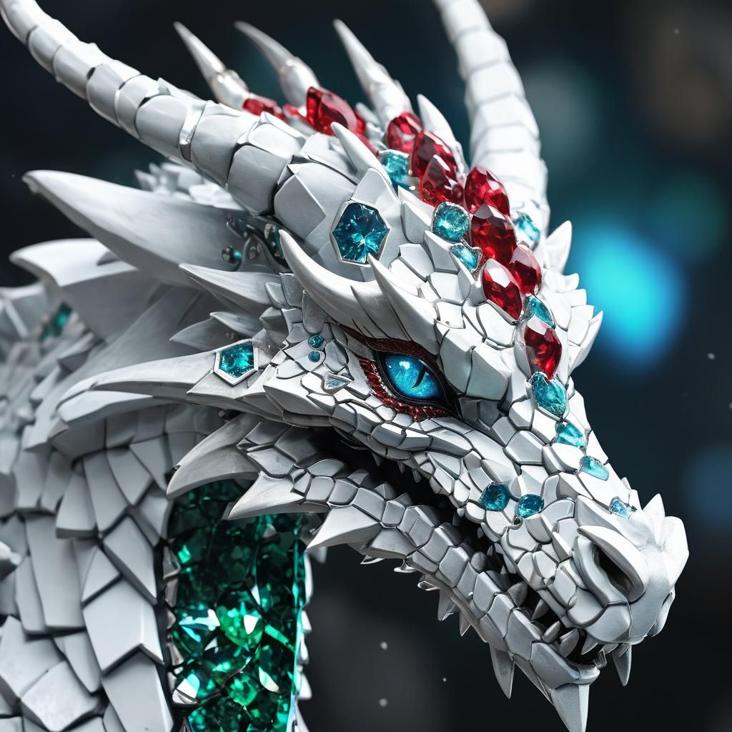 Diamond Dragon Portrait in 3D Anime Art