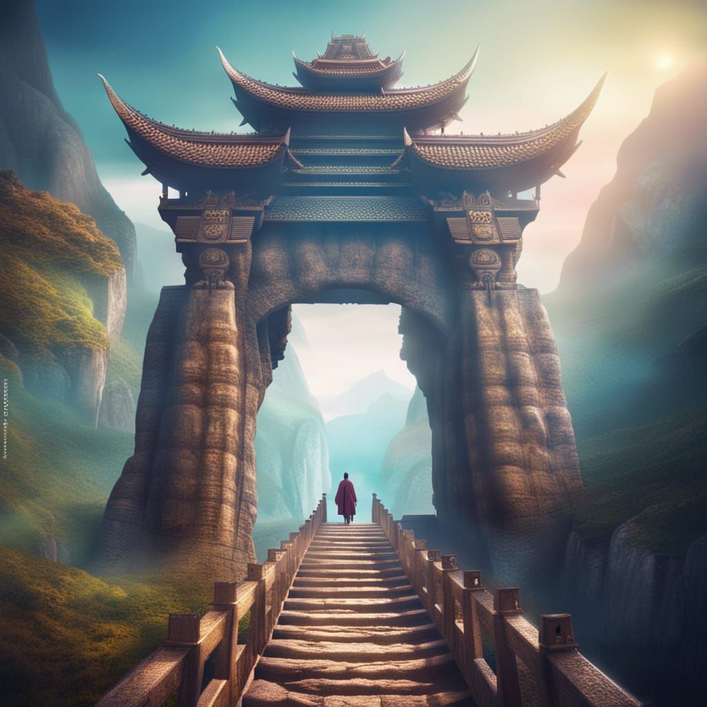 Ethereal Temple: Ancient Bridge to Fantasy Realm