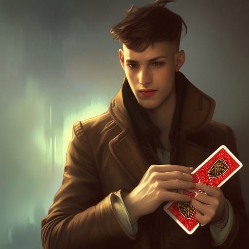 Gambit Concept Art in Art Nouveau Style