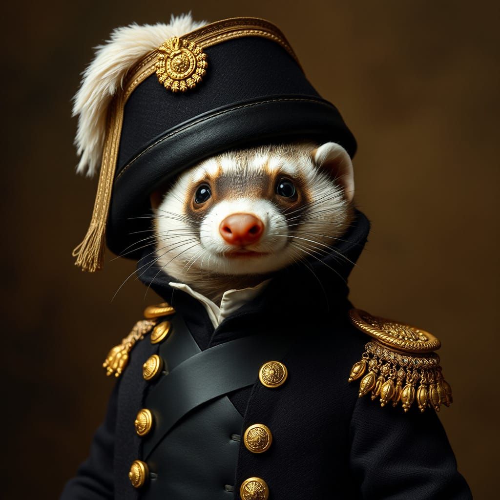 Ferret as Napoleon Bonaparte in Hat