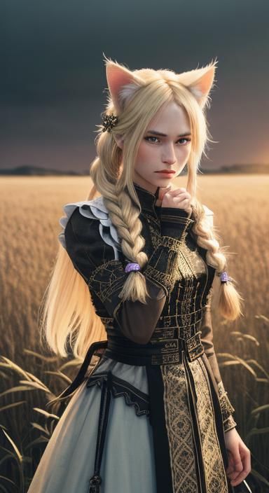 Hyperrealistic Slavic Miawka Field Demon Portrait