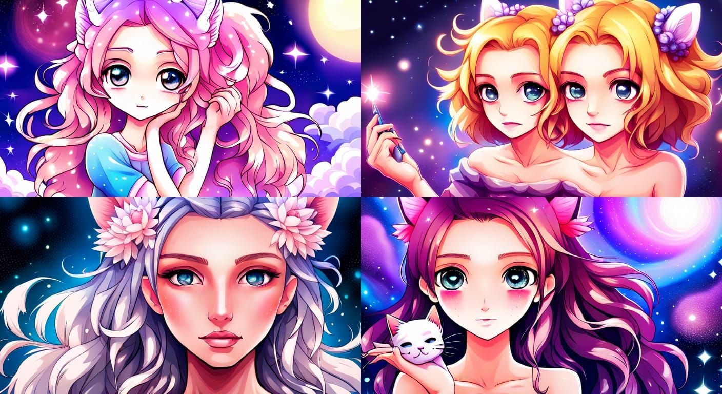 Kawaii Cat Princesses of the Nebulae